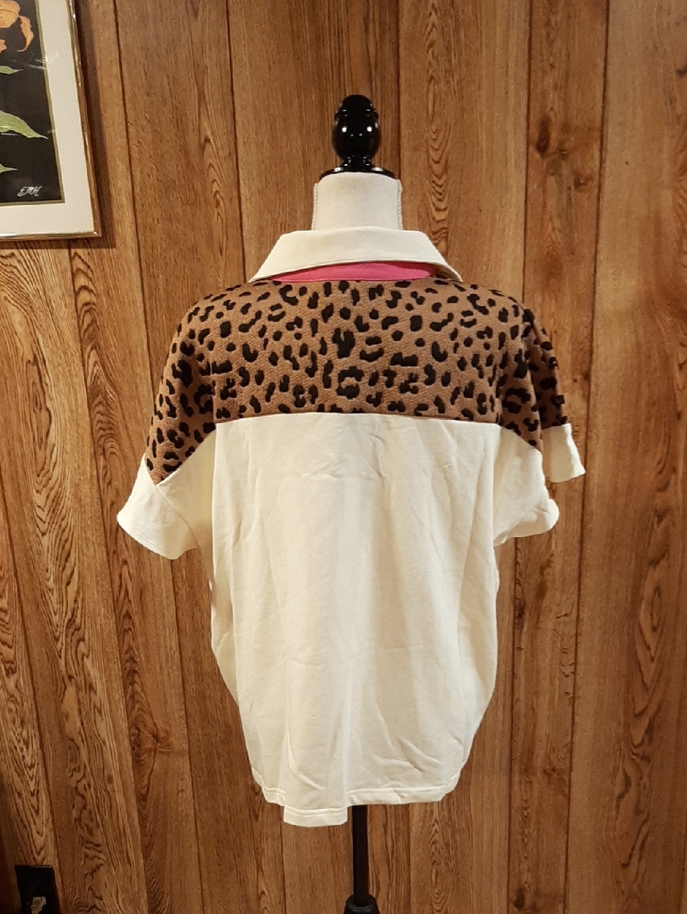 🥀NWT BiBi Cheetah Flutter-Sleeve Snap Front Short-Sleeve Top (XL)🥀 - Picture 5 of 7